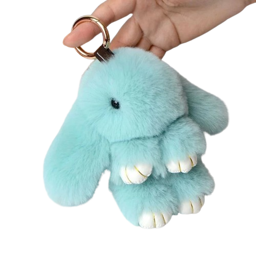 Porte-clés Pompon Lapin en Fourrure Douce